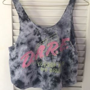 DARE black and white tank top